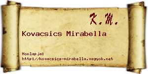 Kovacsics Mirabella névjegykártya